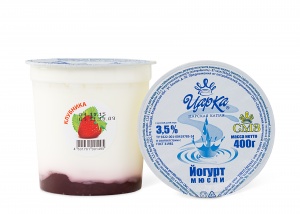 Йогурт (клубника) 3,5% п/с стакан 0,4 кг
