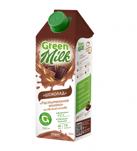Напиток б/а из растительного сырья на овсяной основе Шоколад Green Milk 0,75 л Тетра Пак 12 шт