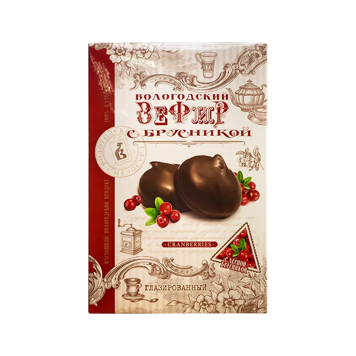 Зефир с Брусникой в шоколадной глазури 250 г