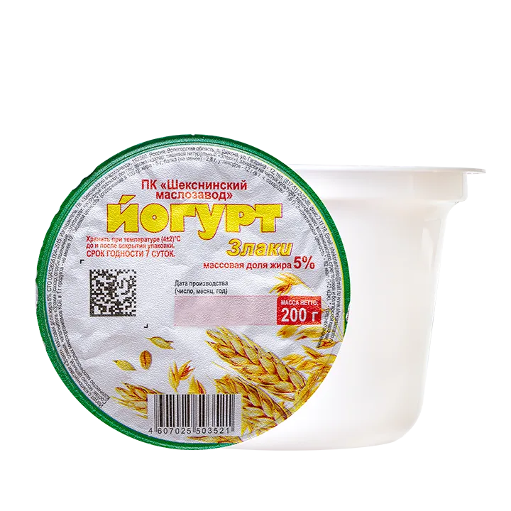 Йогурт Кисломолочный Злаки 5% 200 г