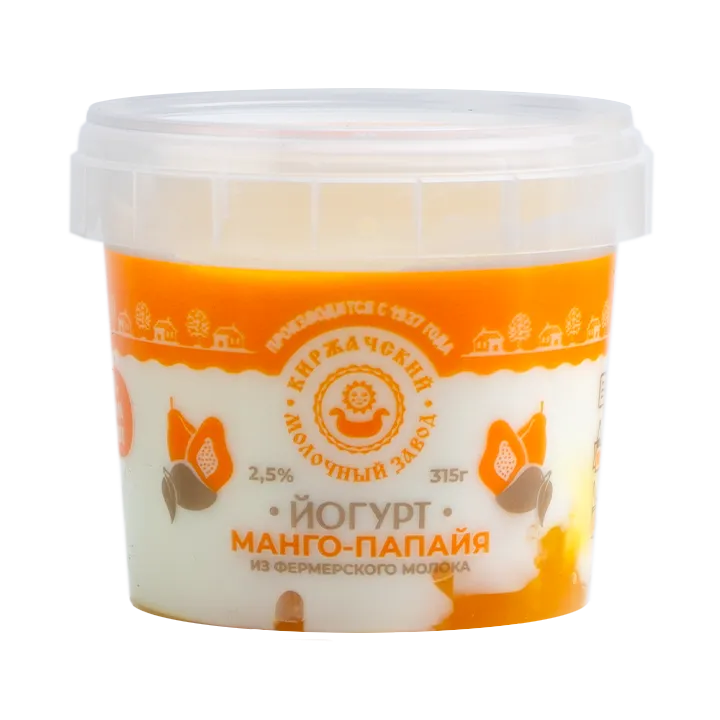 Йогурт Манго-Папайя двухслойный 2,5% 315 г