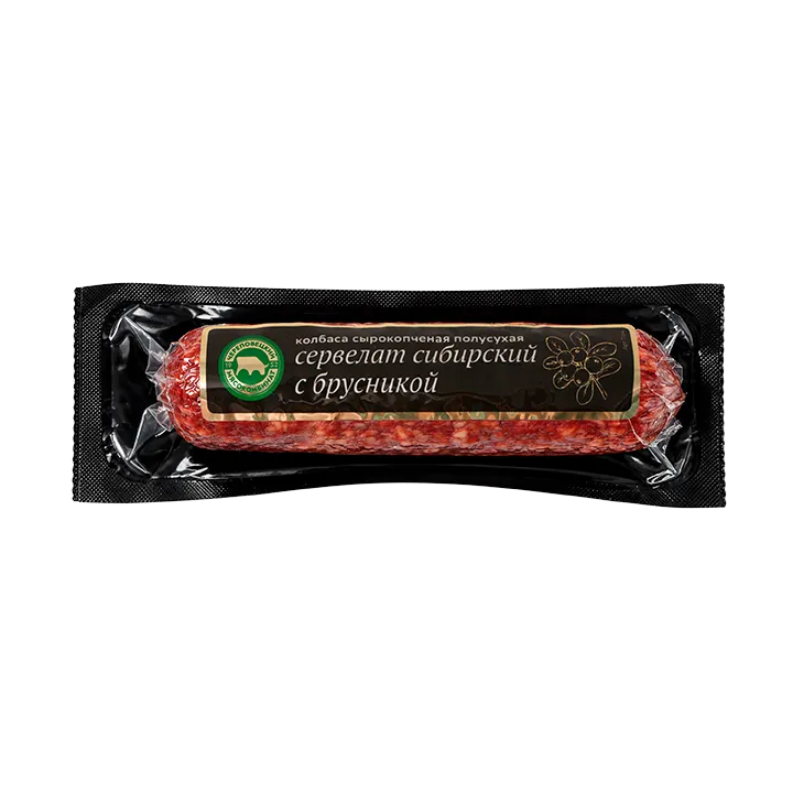 Колбаса Сервелат Сибирский с Брусникой с/к п/сух в/у 190 г