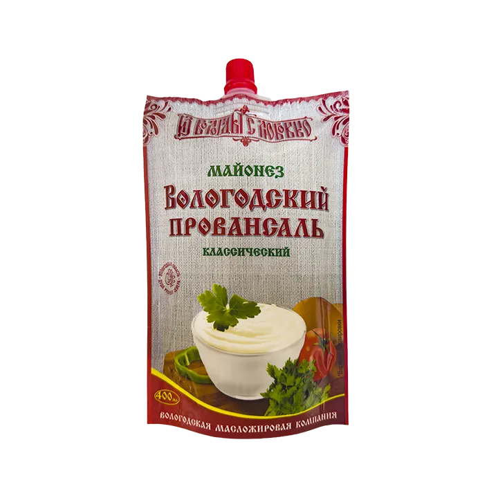 Майонез Вологодский провансаль Классический 50% (Дой-Пак) 380 г
