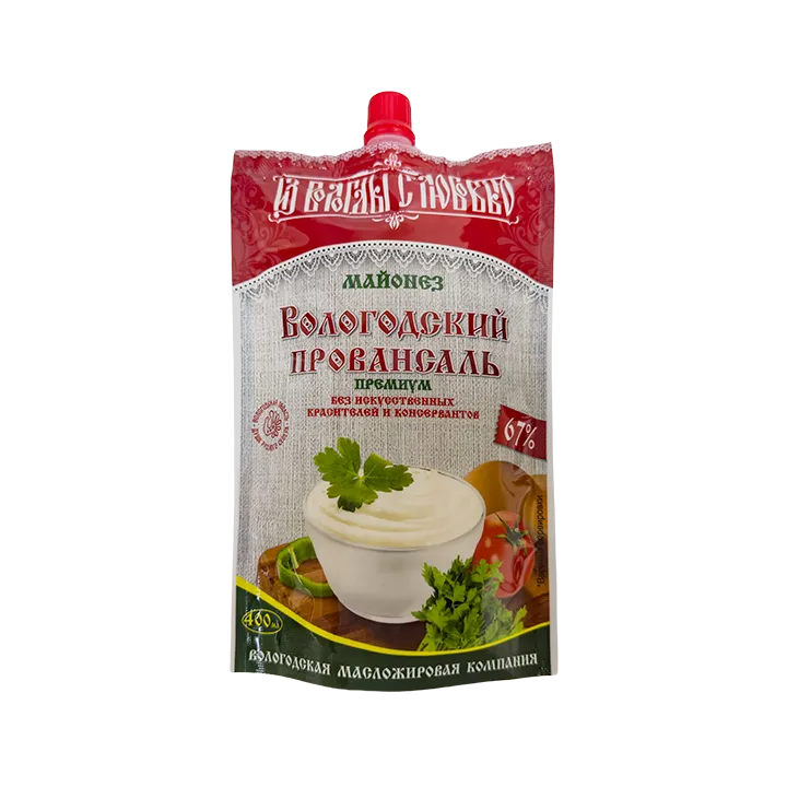 Майонез Вологодский провансаль Премиум 67% (Дой-Пак) 380 г
