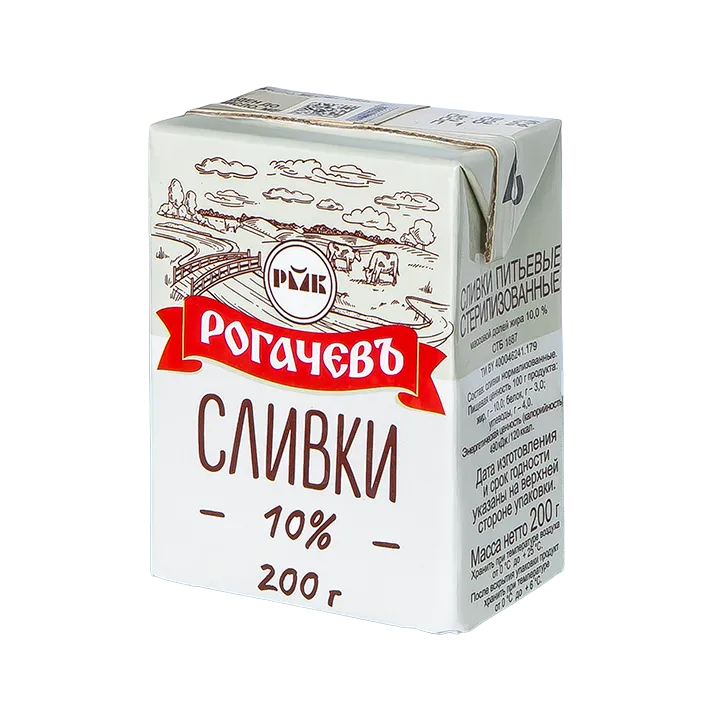 Сливки стерилизованные 10% 200 г