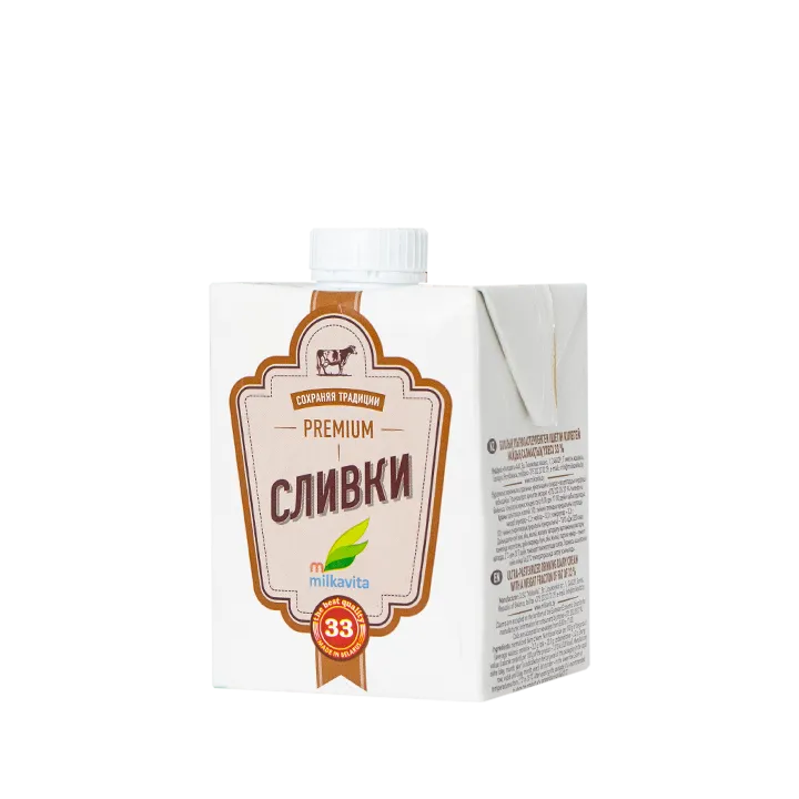 Сливки ультрапастеризованные 33% 500 г