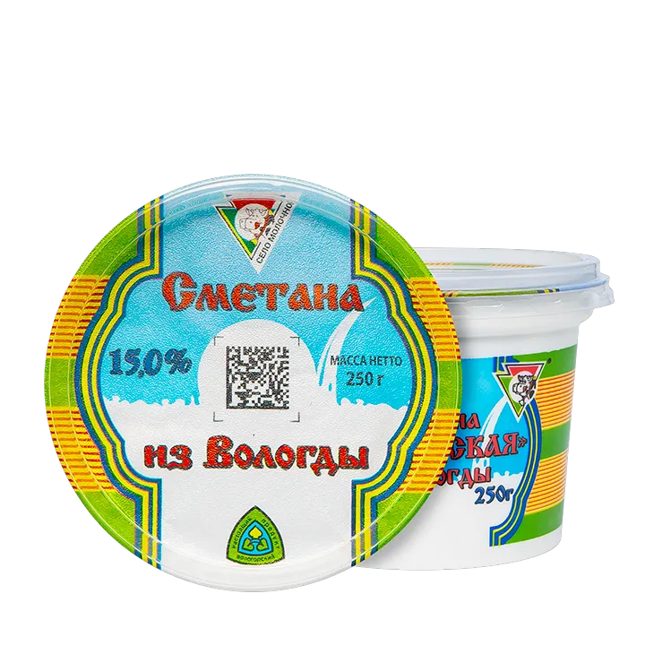 Сметана «Вологодская» 15% 250 г, т/у