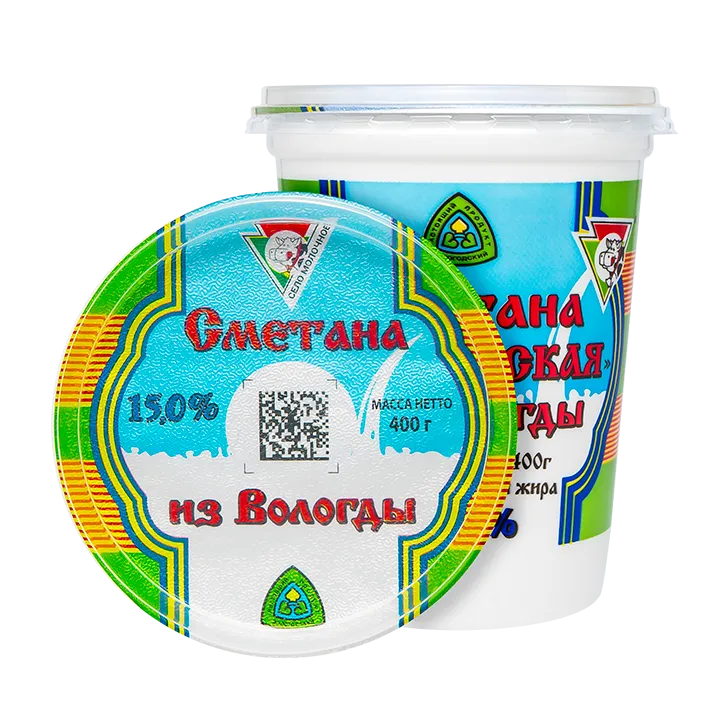 Сметана «Вологодская» 15% 400 г, т/у