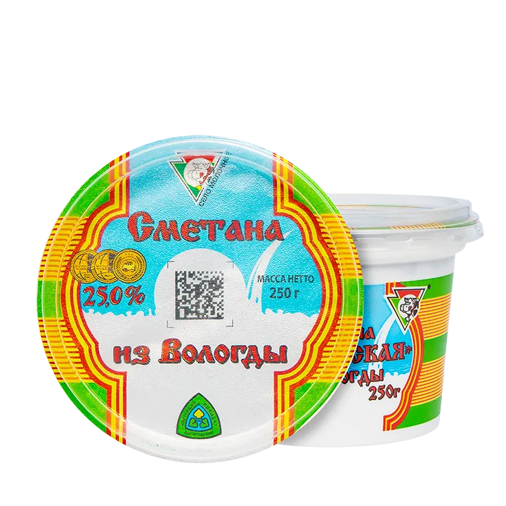 Сметана «Вологодская» 25% 250 г, т/у