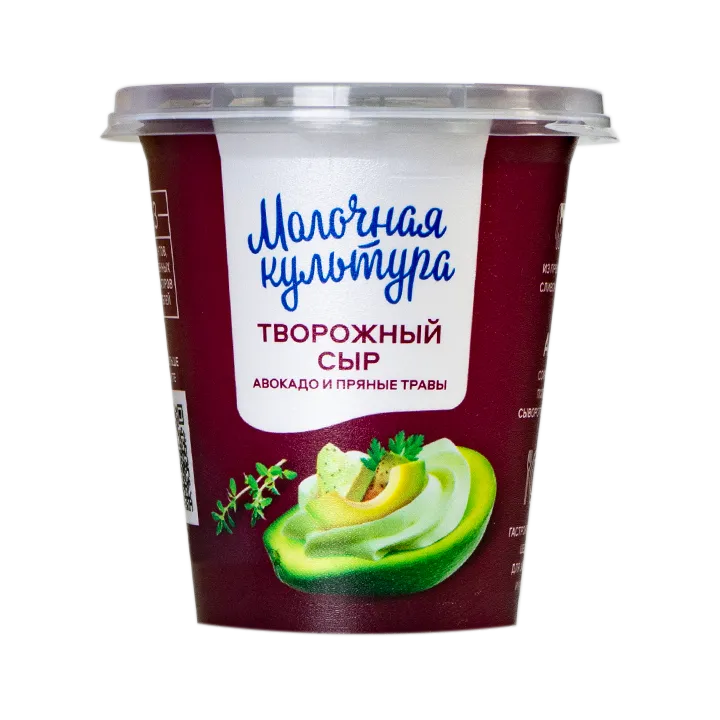 Сыр творожный авокадо-базилик-тимьян-кинза 60% в стакане 130 г