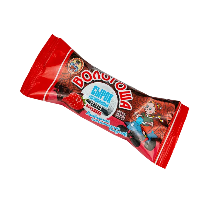 Сырки глазированные «Вологоша» 12% Какао-клубника 30 г