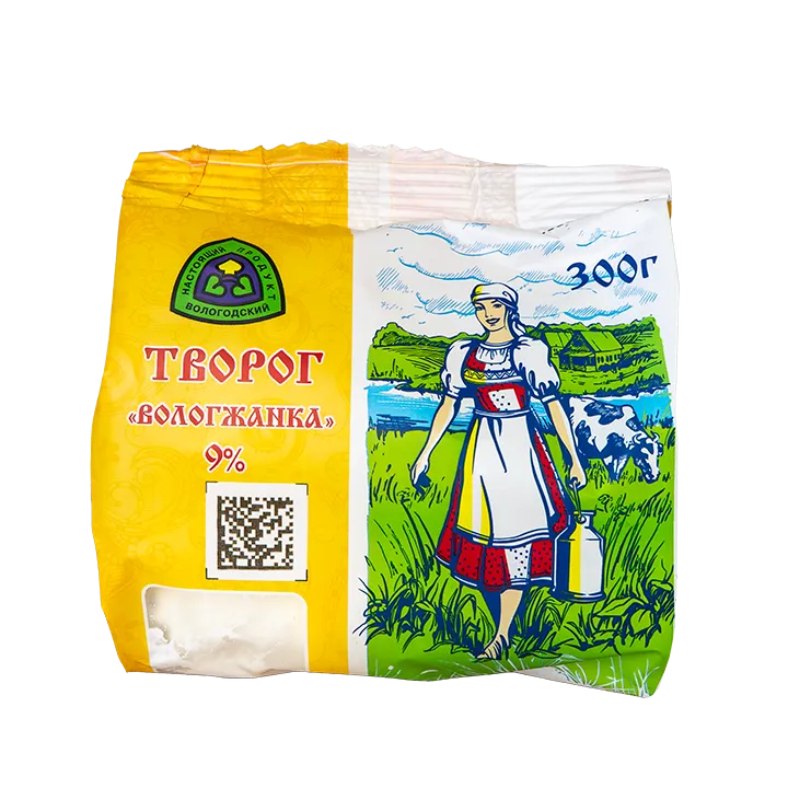 Творог «Вологжанка» 9% (пленка) 300 г