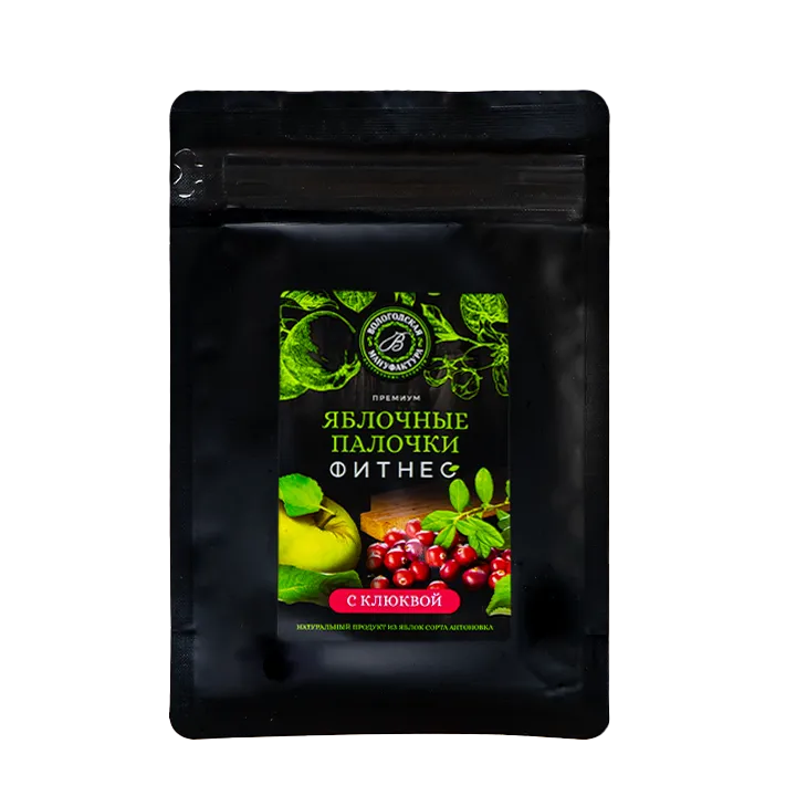 Яблочные палочки без сахара с клюквой 150 г