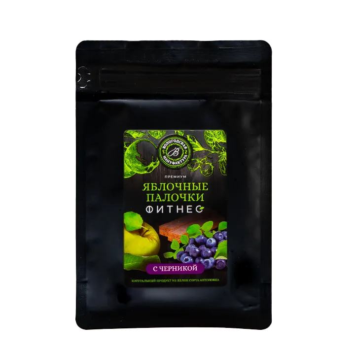 Яблочные палочки без сахара с черникой 150 г