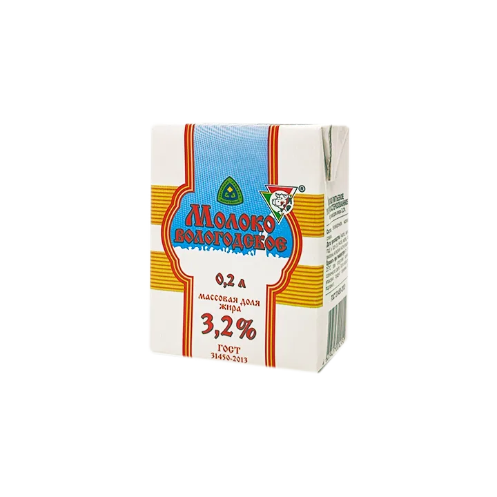Молоко ультрапастеризованное 3,2% 0,2 л