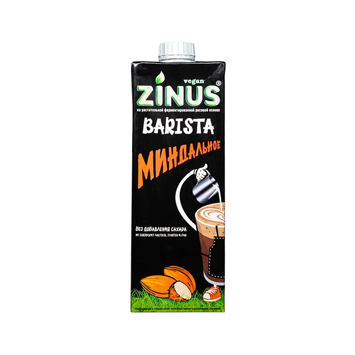 Молоко Zinus Barista Миндальное 2% 1 л с крышкой ТВА