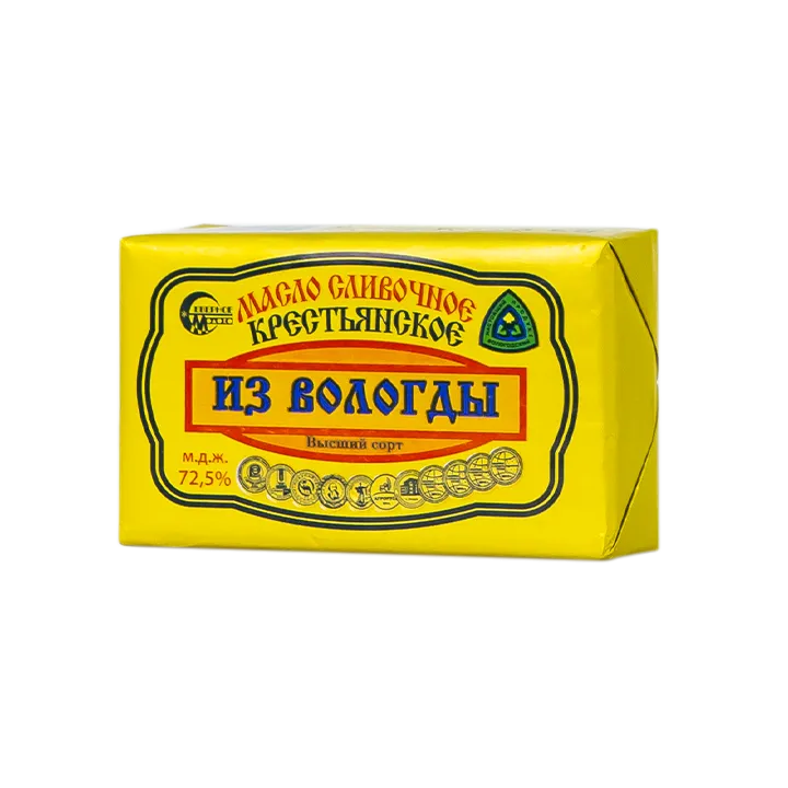 Масло сливочное Крестьянское 72,5% 180 г брикет