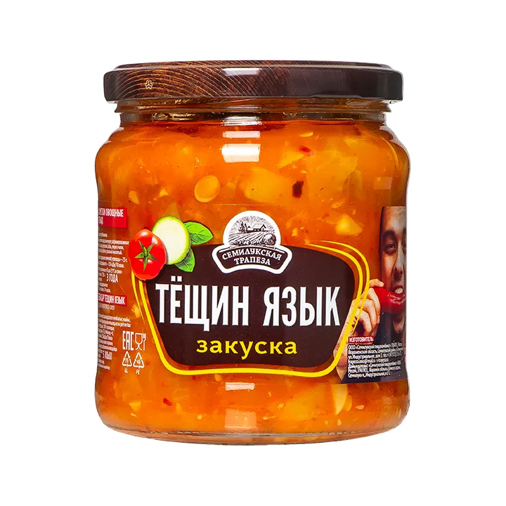 Закуска овощная Тещин Язык 460 г/8 (3 года) ст/банка Семилукская трапеза