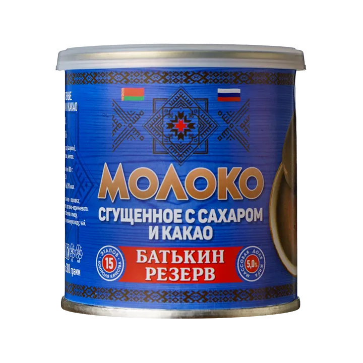 Молоко сгущенное с сахаром и какао Батькин резерв 8,5% 380 г ж/б №7 ГОСТ