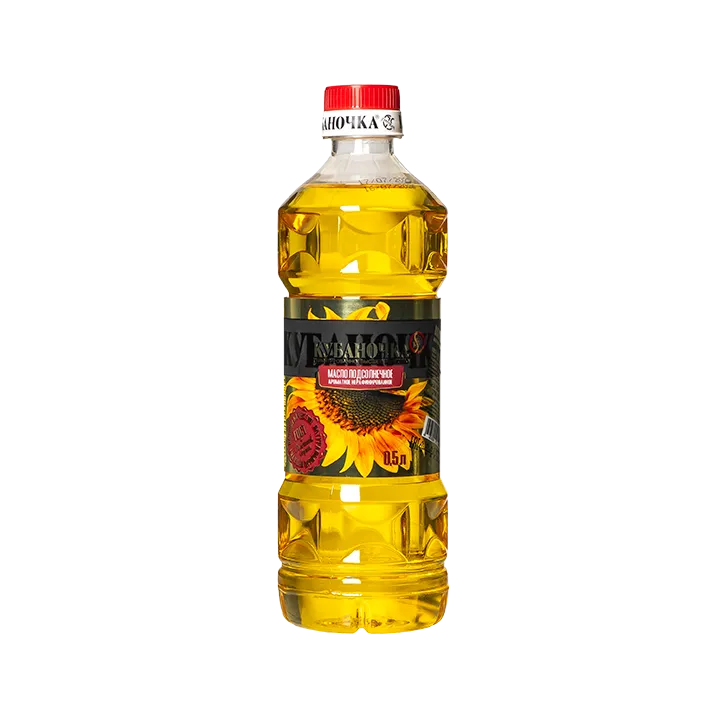 Масло подсолнечное Кубаночка нерафинированное 0,5 л бутылка
