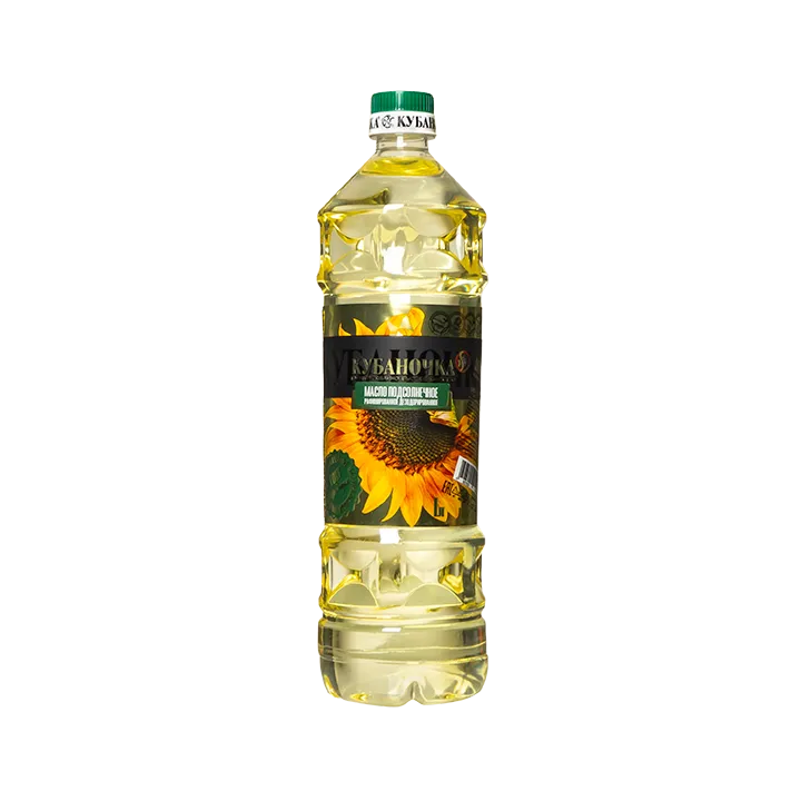 Масло подсолнечное Кубаночка рафинированное 1 л бутылка