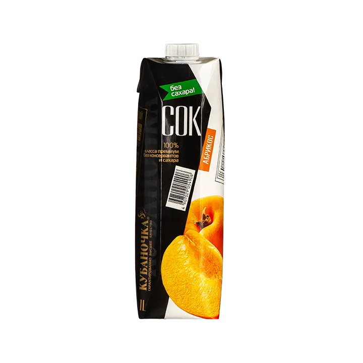 Сок тетра-пак Абрикосовый с мякотью 1 л, без сахара