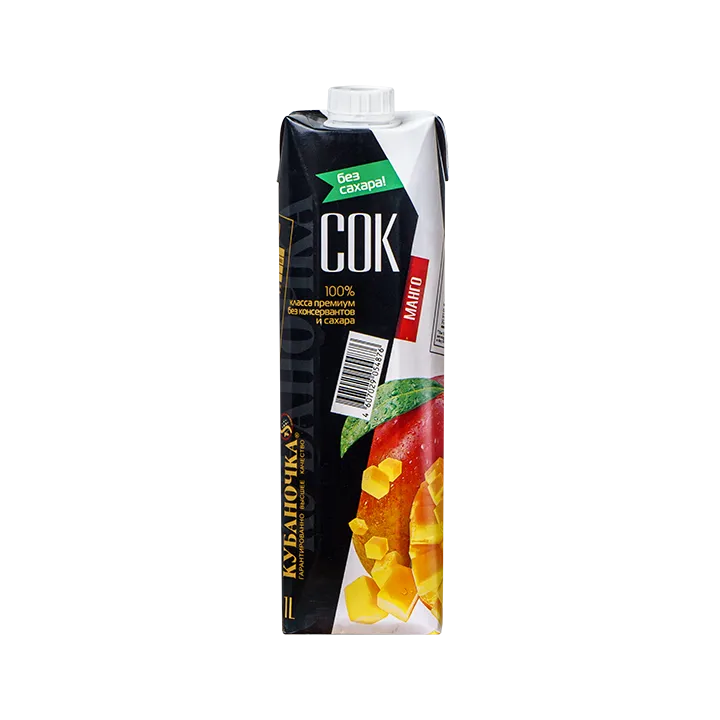 Сок тетра-пак Манго с мякотью, 1 л, без сахара