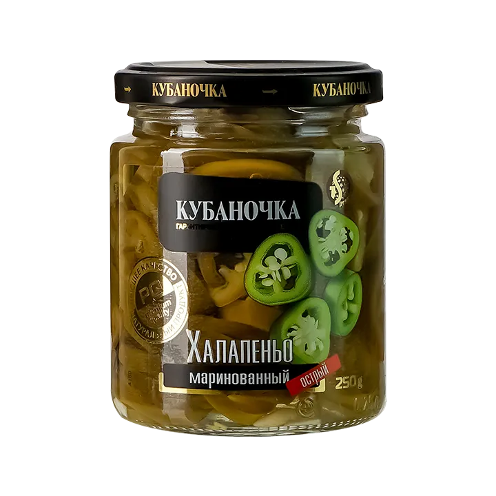 Перец Халапенью Зеленый марин острый 250 г (стекло)
