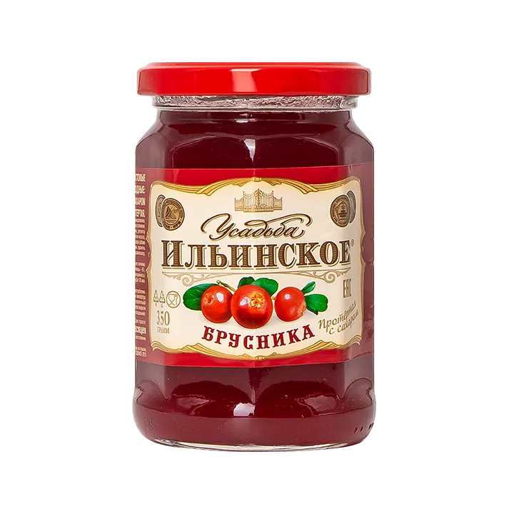 Брусника протертая с сахаром ГОСТ 350 г (стекло)