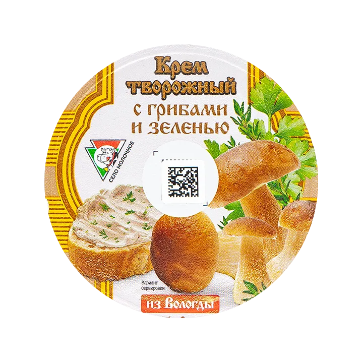 Крем творожный Вологодский Грибы-Зелень 5% 140 г/6 | Из Вологды