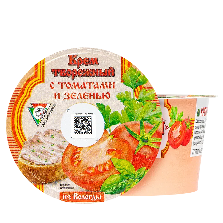 Крем творожный Вологодский томаты-зелень 5% 140 г