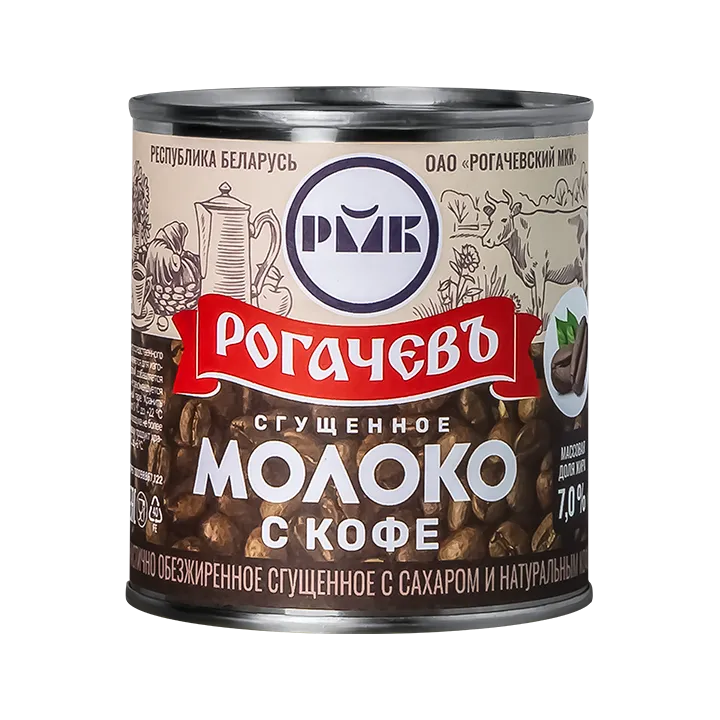 Молоко сгущенное с сахаром и кофе 7% 380 г ж/б