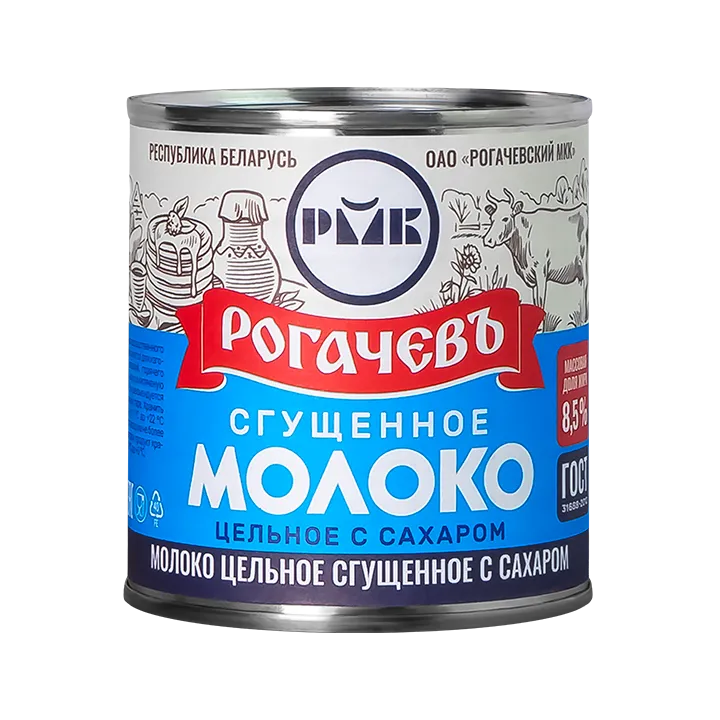 Молоко цельное сгущенное с сахаром ГОСТ 8,5% 380 г ж/б