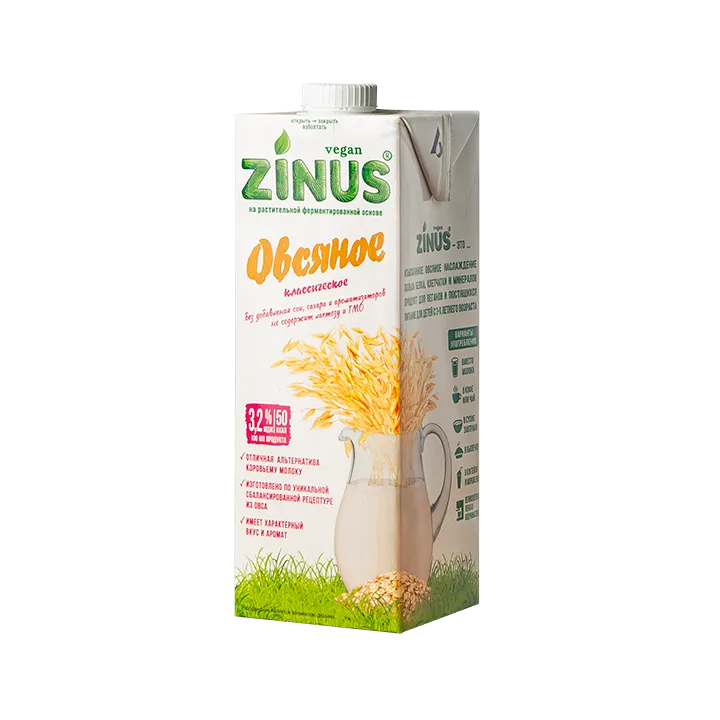 Молоко Zinus Овсяное 3,2% 1л