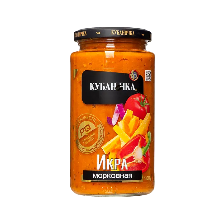 Икра морковная в стеклянной банке