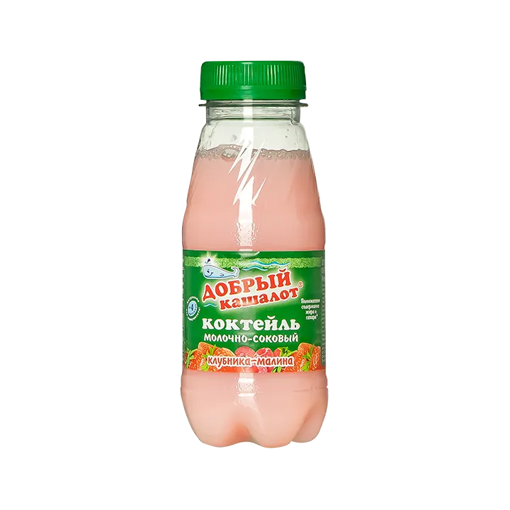 Коктейль Клубника-Малина молочно-соковый в бутылке
