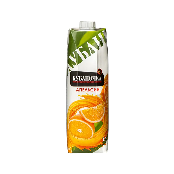 Нектар апельсиновый без сахара 1л, тетра-пак