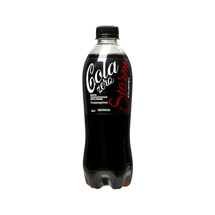 Напиток Кола Зеро Шторм без сахара 500 г, в ПЭТ-бутылке