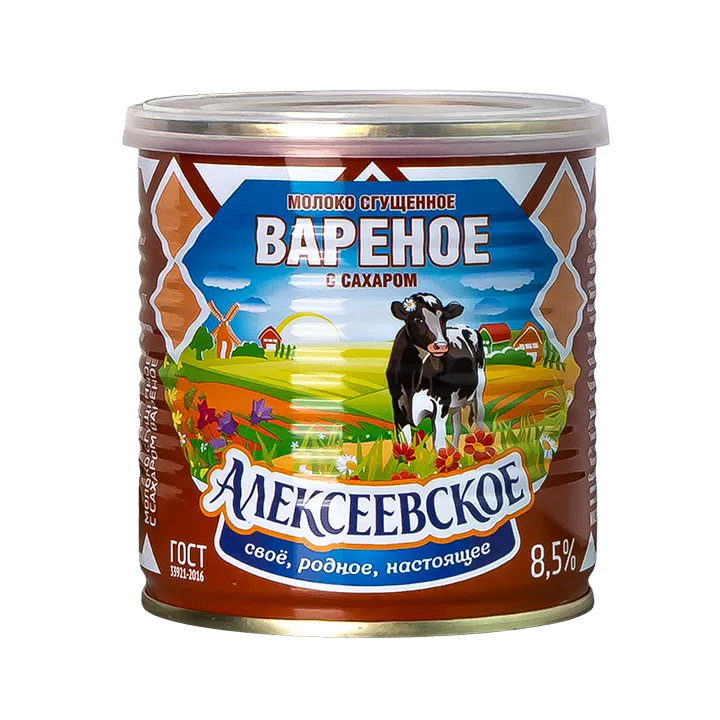 Молоко вареное сгущеное с сахаром 8,5% 360 г в жестяной банке