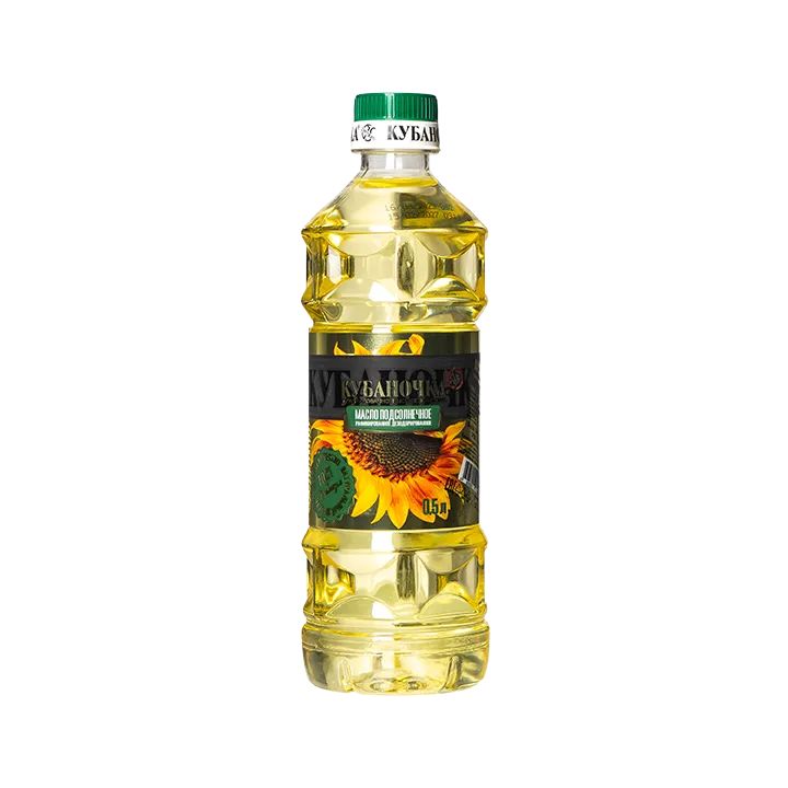 Масло подсолнечное Кубаночка рафинированное 0,5л бутылка