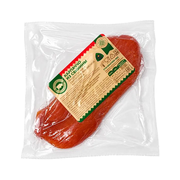 Карпаччо из свинины кат.А с/к в/у вес 50-100 г