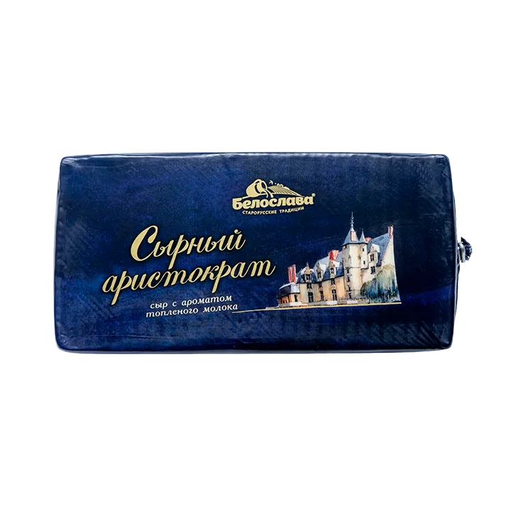 Сыр Сырный Аристократ с ароматом топленого молока 50%, брус, 3,7 кг