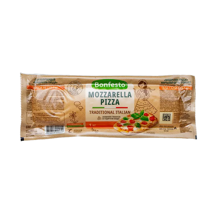Сыр Моцарелла Пицца Bonfesto полутвердый 40% 1 кг батон