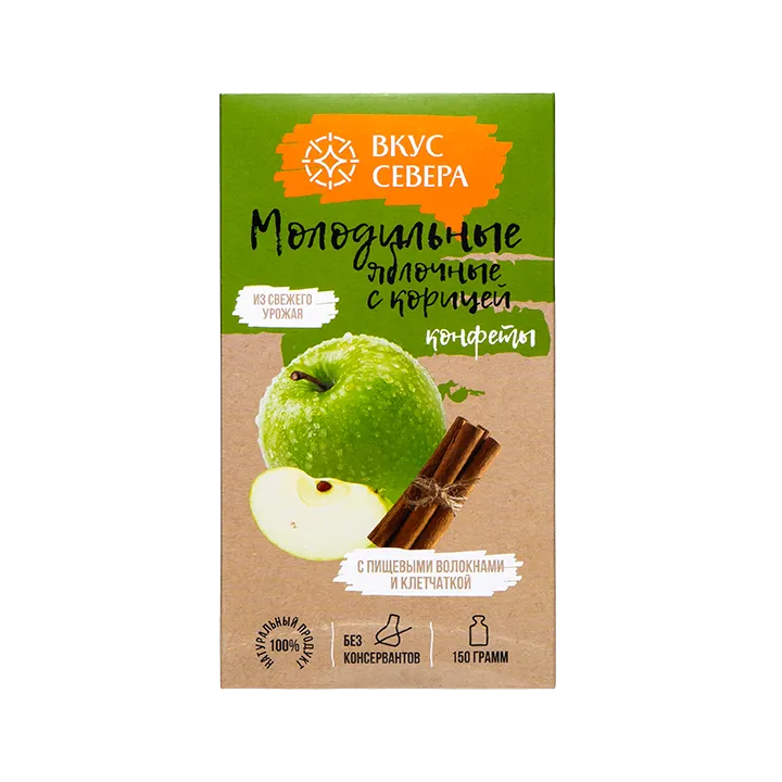 Конфеты глазированные яблочные с корицей Фруктовый микс 150 г пенал