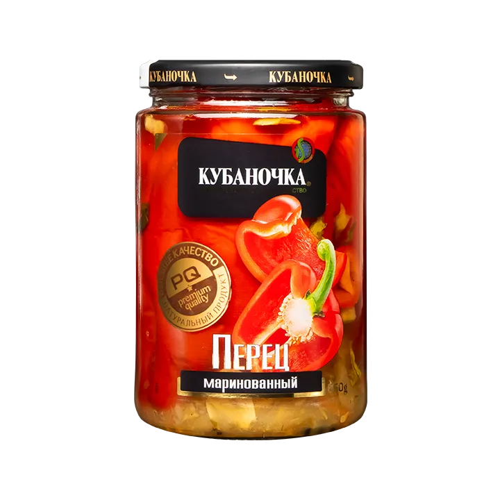 Перец сладкий маринованный, 660 г в стекле