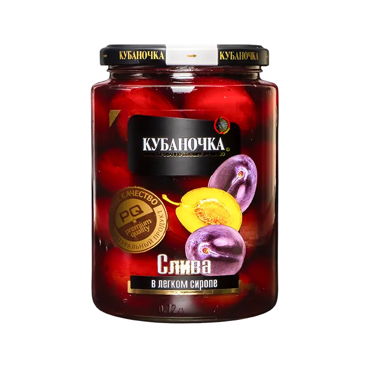 Слива в легком сиропе, 750 г в стекле