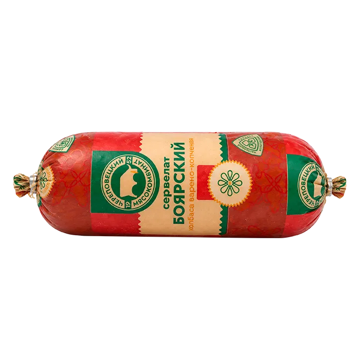 Колбаса варено-копченая Сервелат Боярский в/у, 300 г | Череповецкий мясокомбинат
