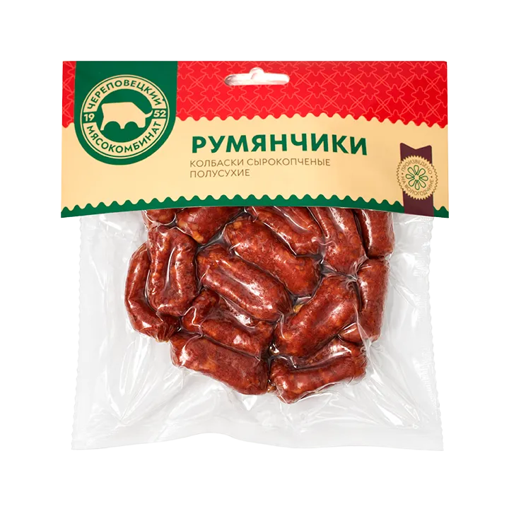 Колбаски сырокопченые Румянчики п/сух в/у, 110 г | Череповецкий мясокомбинат