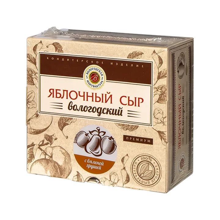 Сыр яблочный с сахаром С вяленой грушей, 200 г в коробке