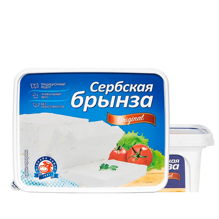 Сыр мягкий Сербская Брынза 40%, 200 г в ванночке